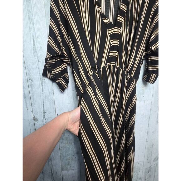 Uma and Leopold Anita Striped Midi Kaftan Dress Sz. XL - Picture 7 of 10